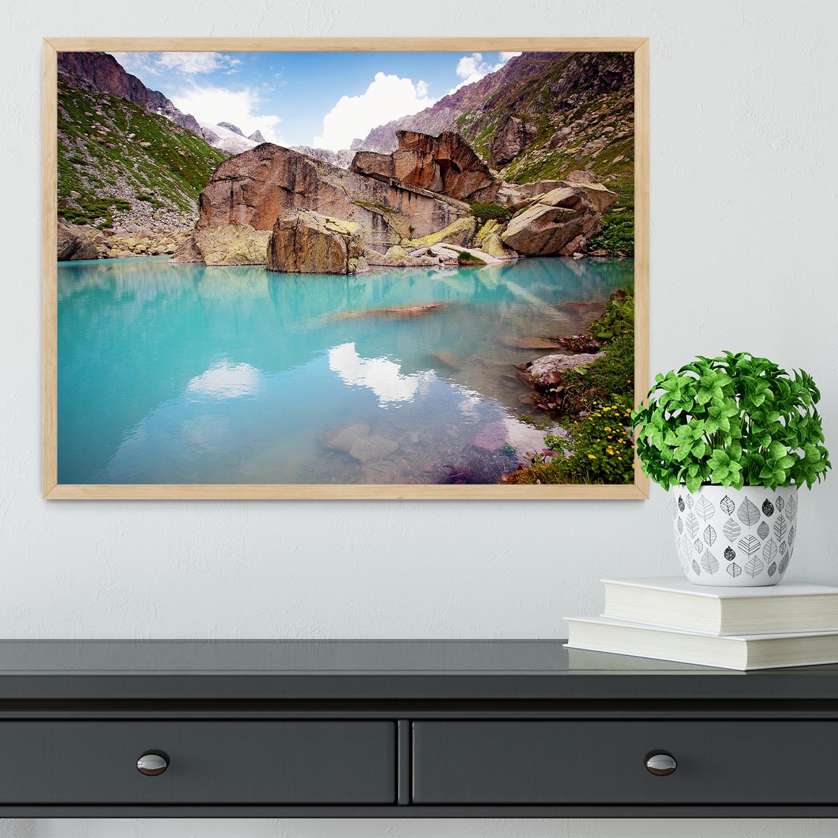 Lake mountains Framed Print - Canvas Art Rocks - 4