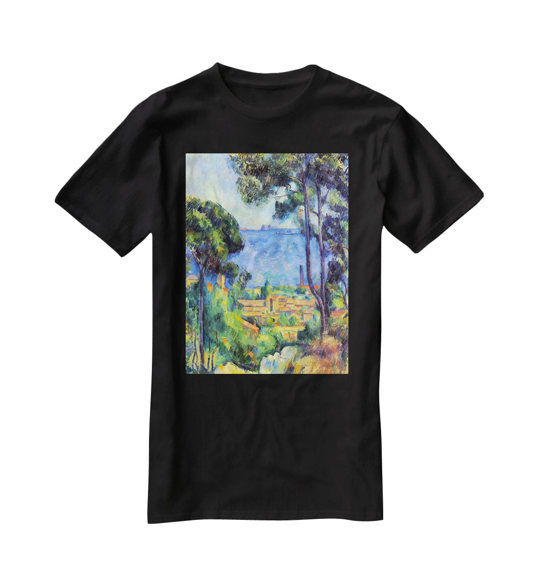 Land scape by Cezanne T-Shirt - Canvas Art Rocks - 1