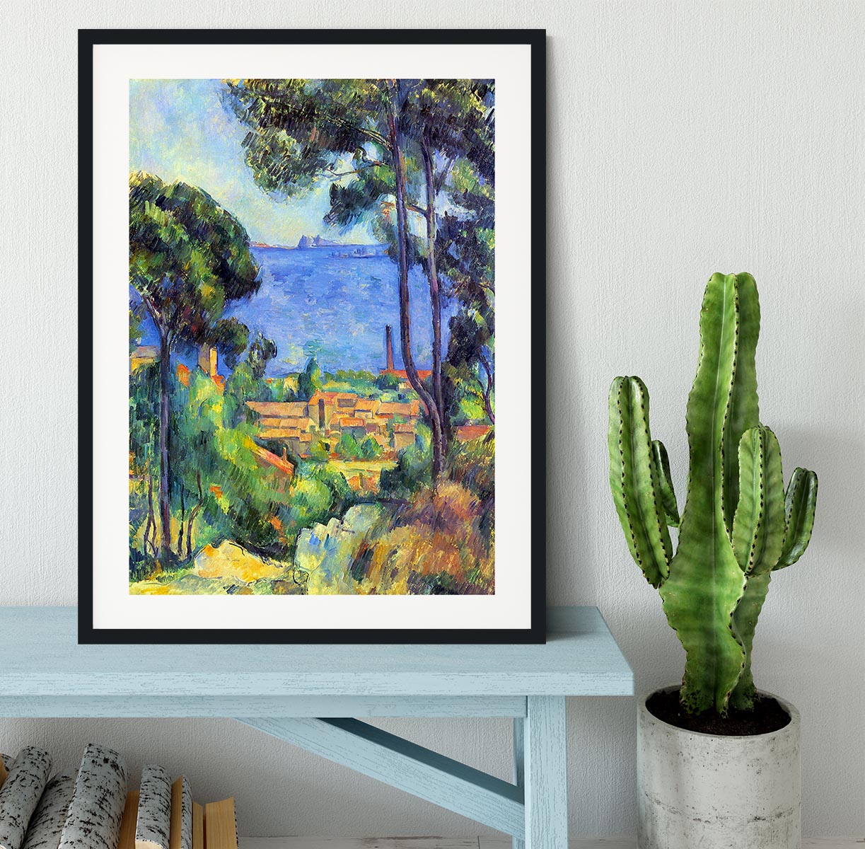 Land scape by Cezanne Framed Print - Canvas Art Rocks - 1