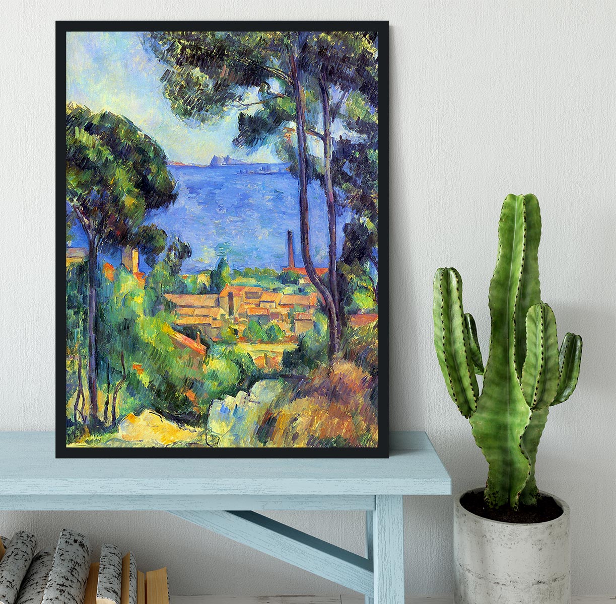 Land scape by Cezanne Framed Print - Canvas Art Rocks - 2