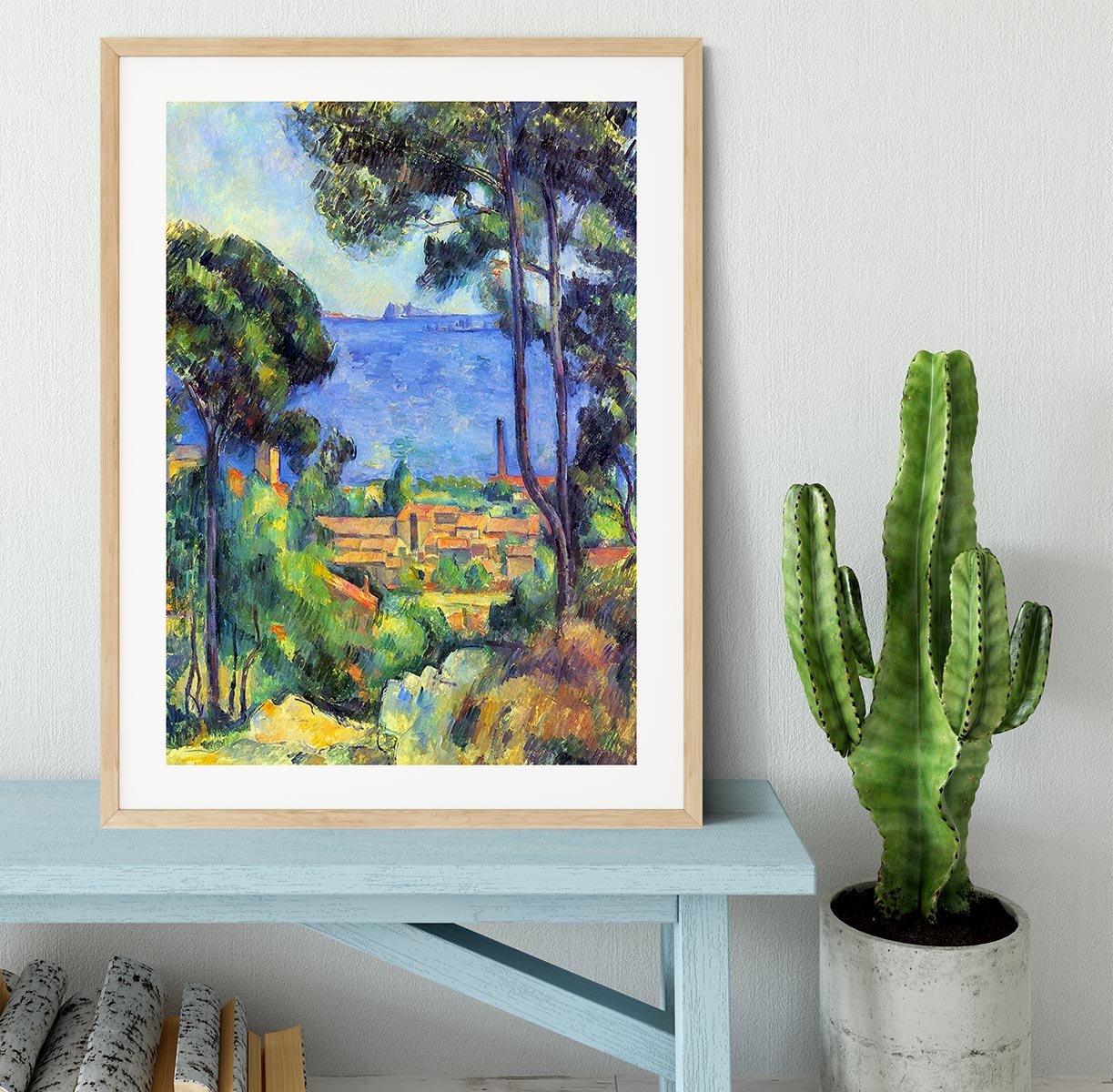 Land scape by Cezanne Framed Print - Canvas Art Rocks - 3
