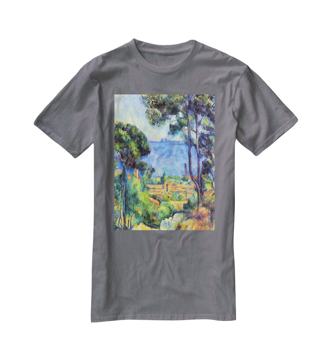Land scape by Cezanne T-Shirt - Canvas Art Rocks - 3