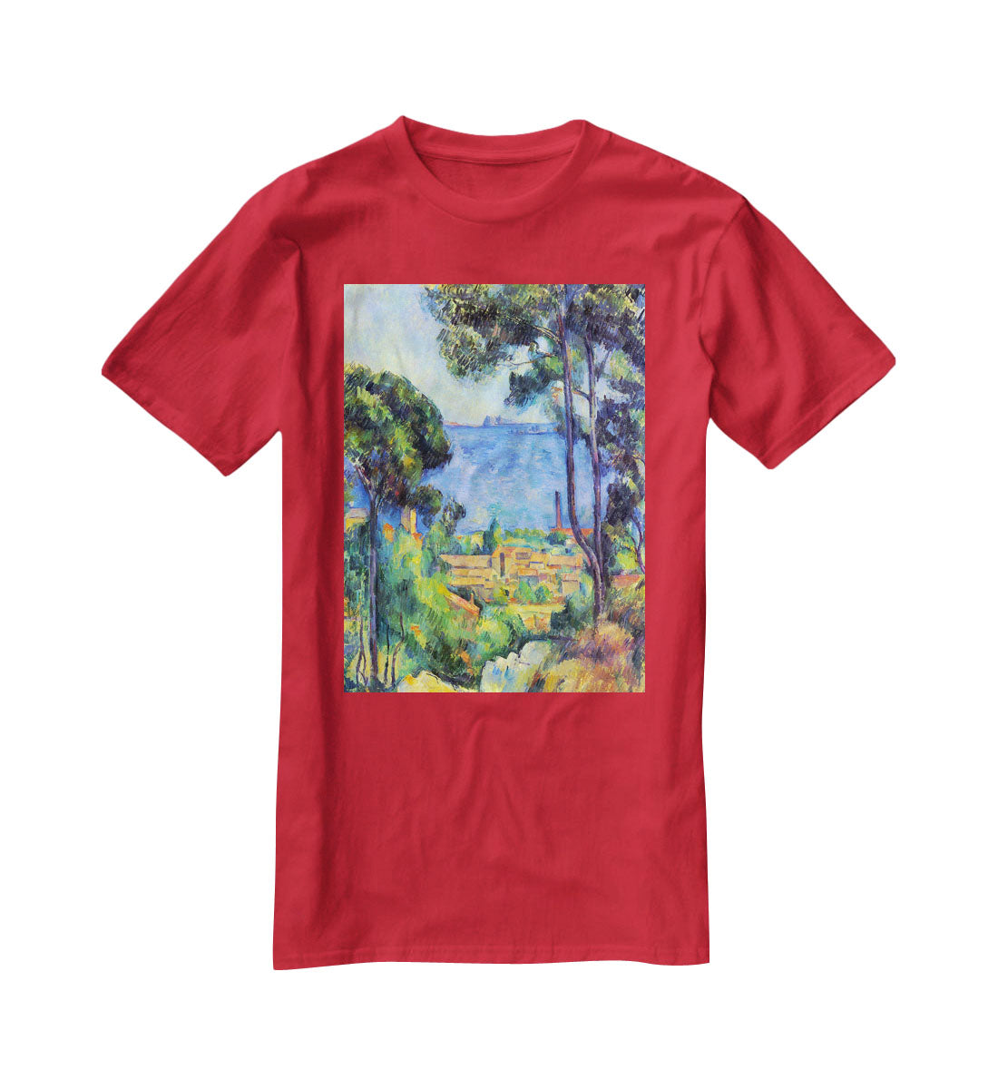 Land scape by Cezanne T-Shirt - Canvas Art Rocks - 4