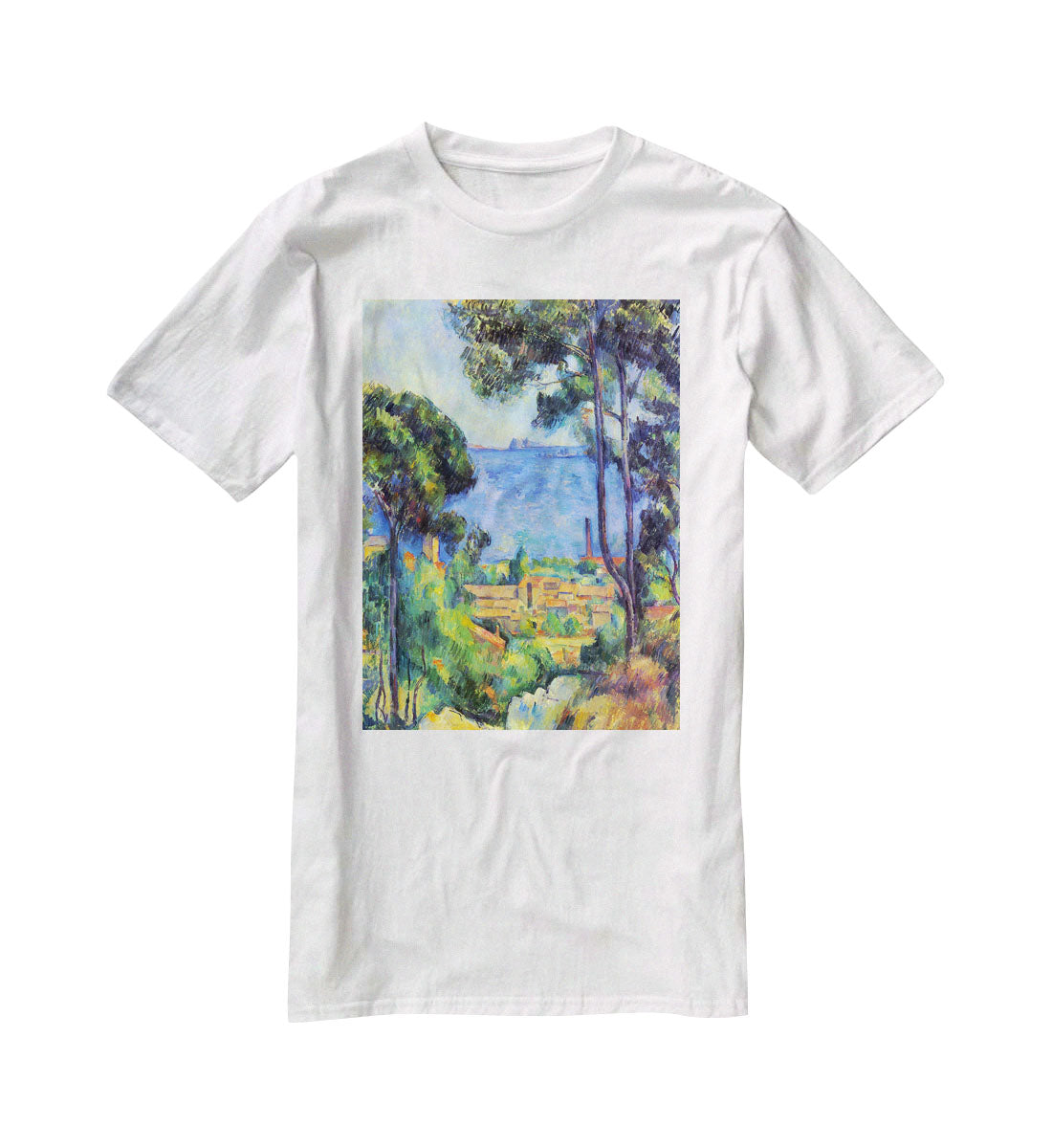 Land scape by Cezanne T-Shirt - Canvas Art Rocks - 5