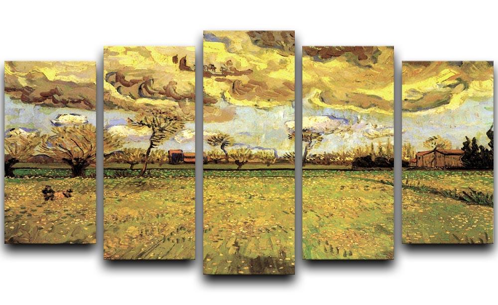 Landscape Under a Stormy Sky by Van Gogh 5 Split Panel Canvas  - Canvas Art Rocks - 1