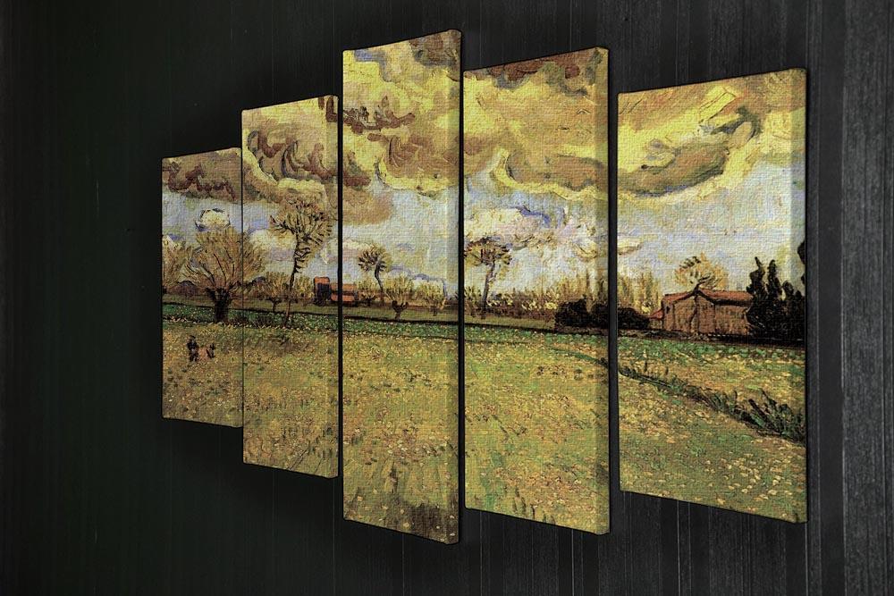 Landscape Under a Stormy Sky by Van Gogh 5 Split Panel Canvas - Canvas Art Rocks - 2