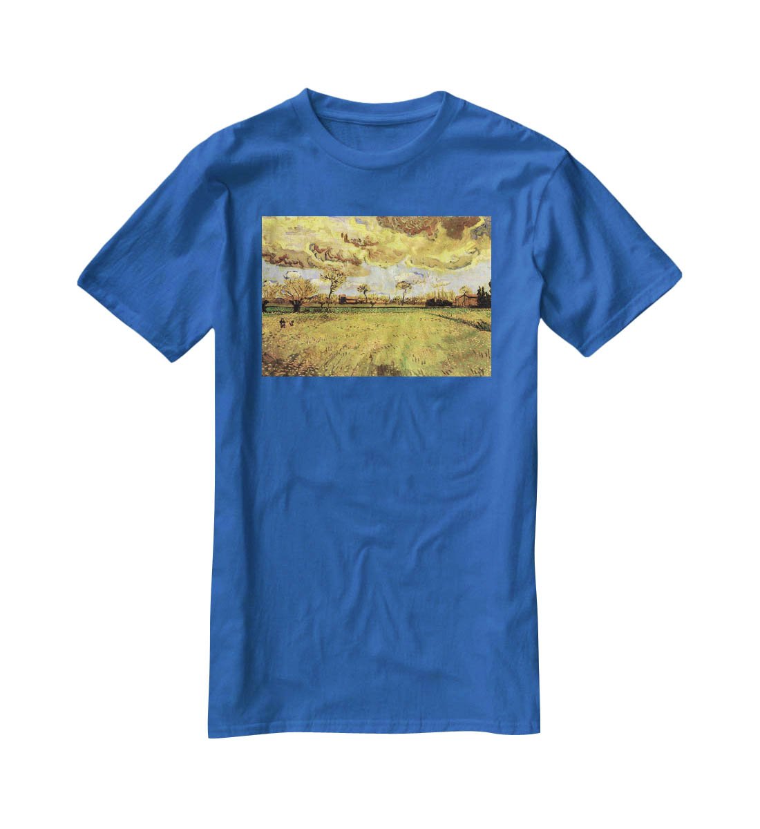 Landscape Under a Stormy Sky by Van Gogh T-Shirt - Canvas Art Rocks - 2