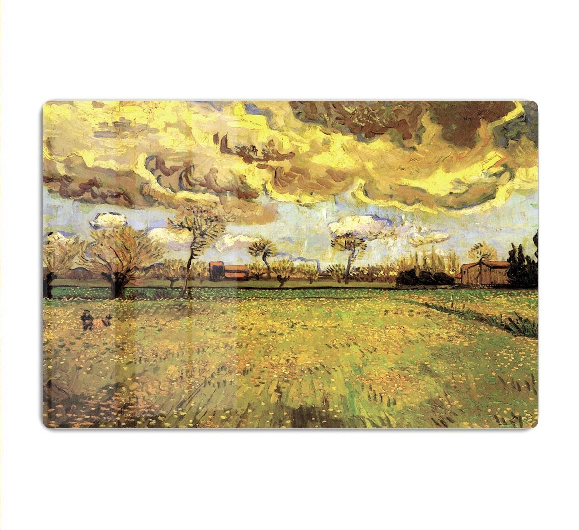 Landscape Under a Stormy Sky by Van Gogh HD Metal Print