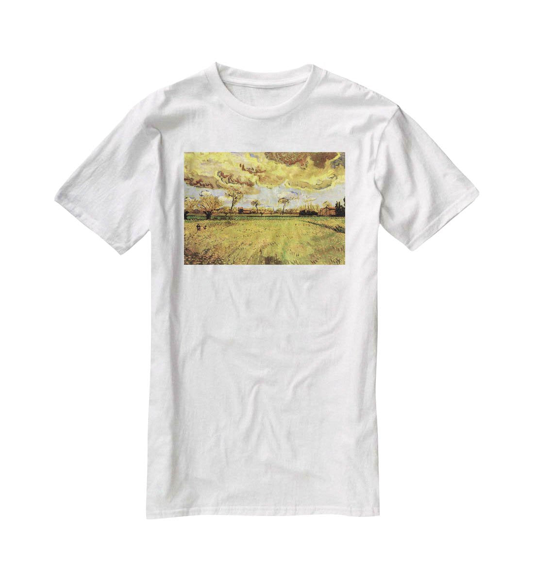 Landscape Under a Stormy Sky by Van Gogh T-Shirt - Canvas Art Rocks - 5