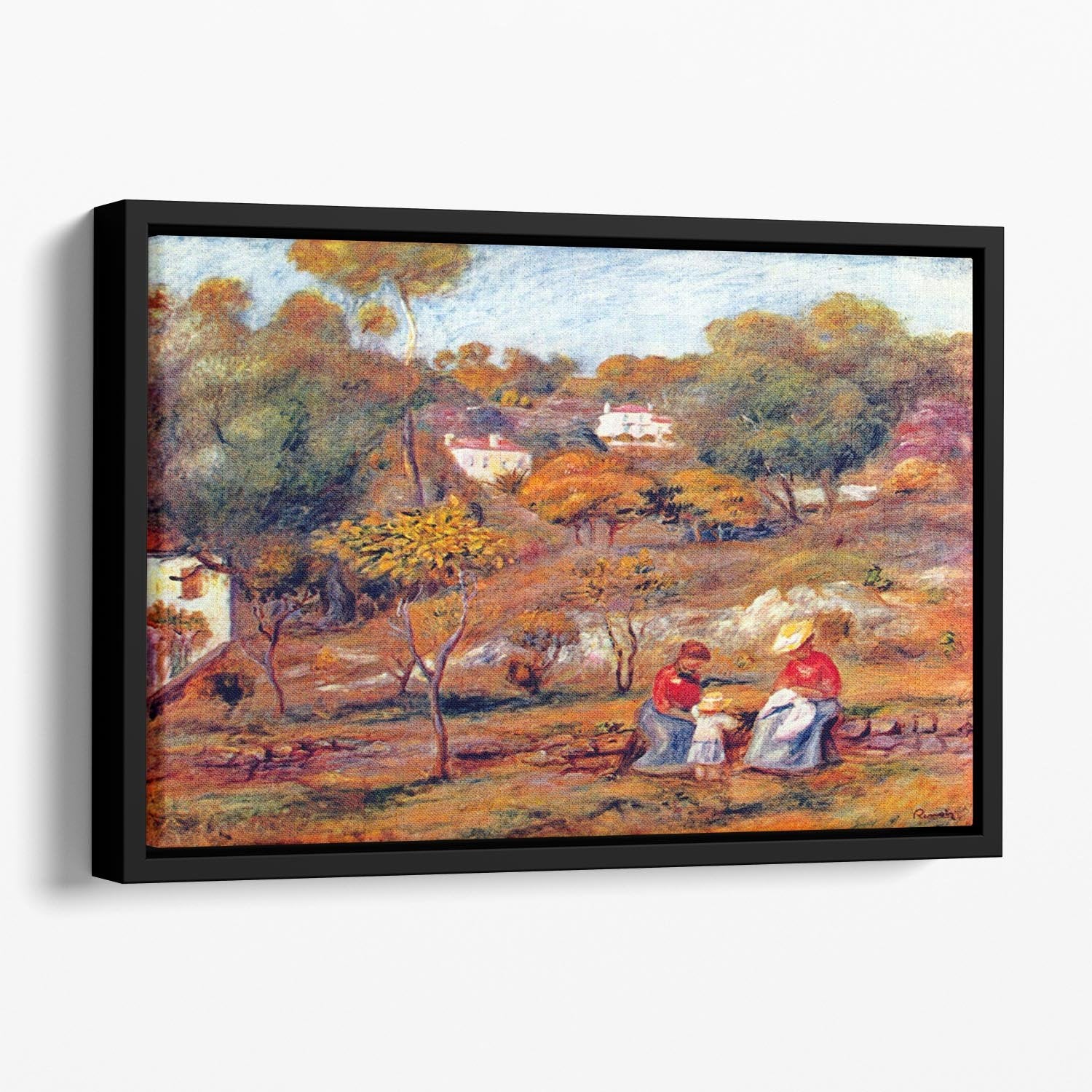 Landscape at Cagnes by Renoir Floating Framed Canvas