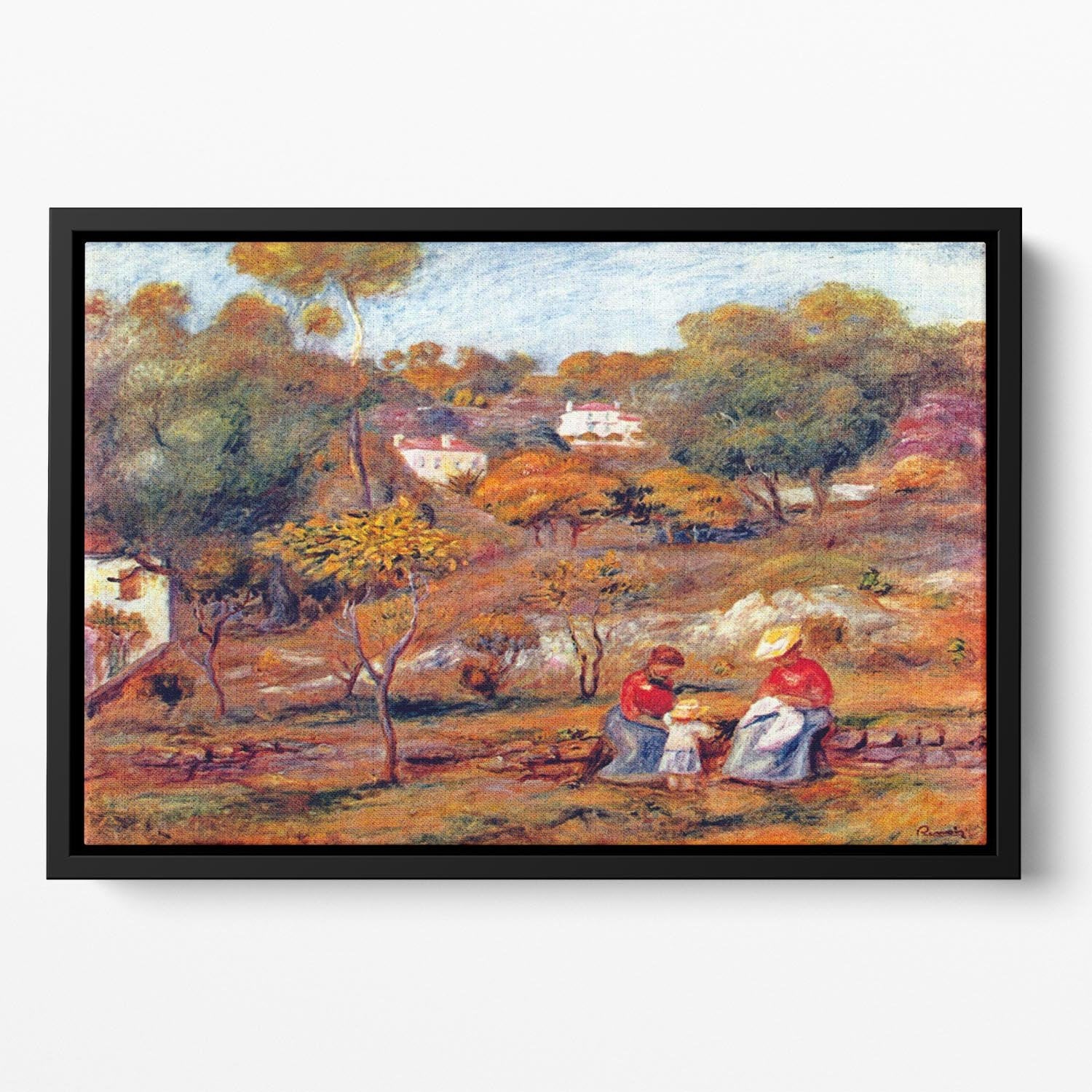 Landscape at Cagnes by Renoir Floating Framed Canvas