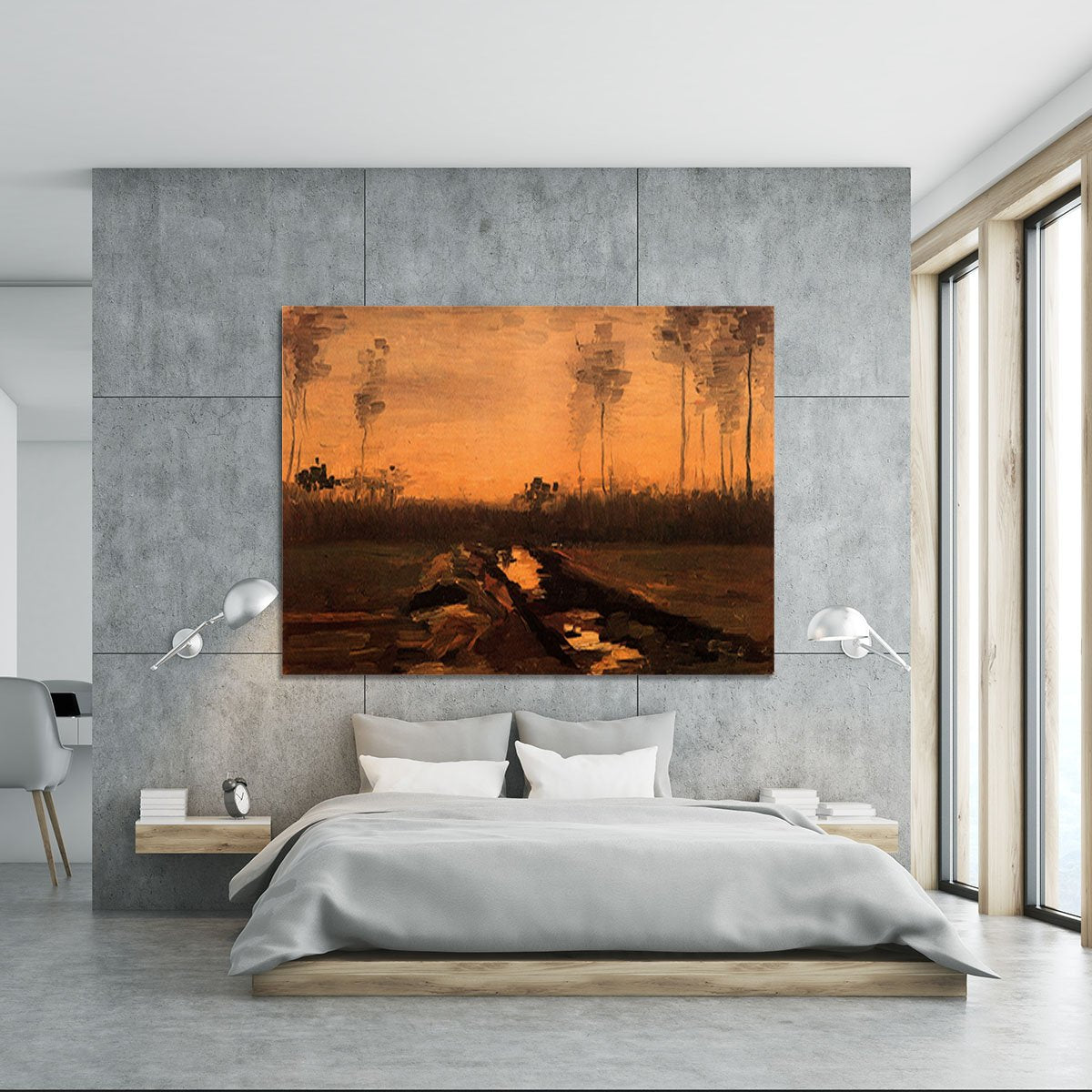Landscape at Dusk by Van Gogh Canvas Print or Poster
