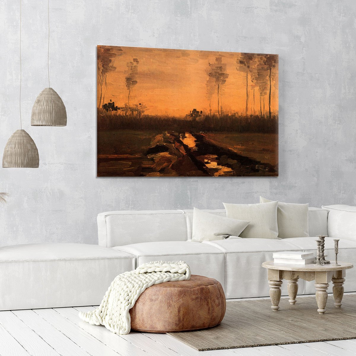 Landscape at Dusk by Van Gogh Canvas Print or Poster