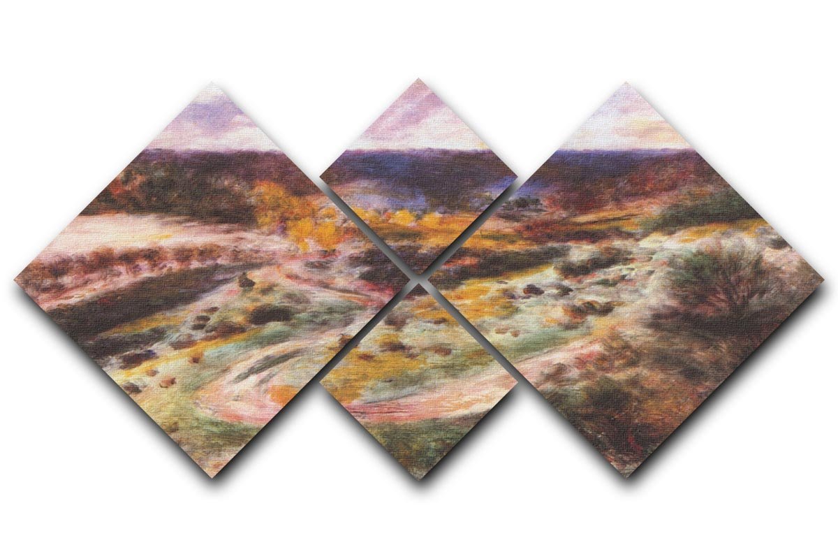 Landscape in Wargemont by Renoir 4 Square Multi Panel Canvas  - Canvas Art Rocks - 1
