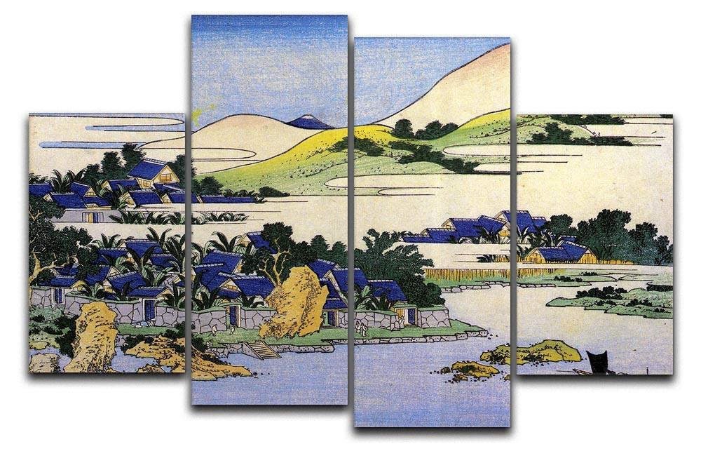 Landscape of Ryukyu by Hokusai 4 Split Panel Canvas  - Canvas Art Rocks - 1