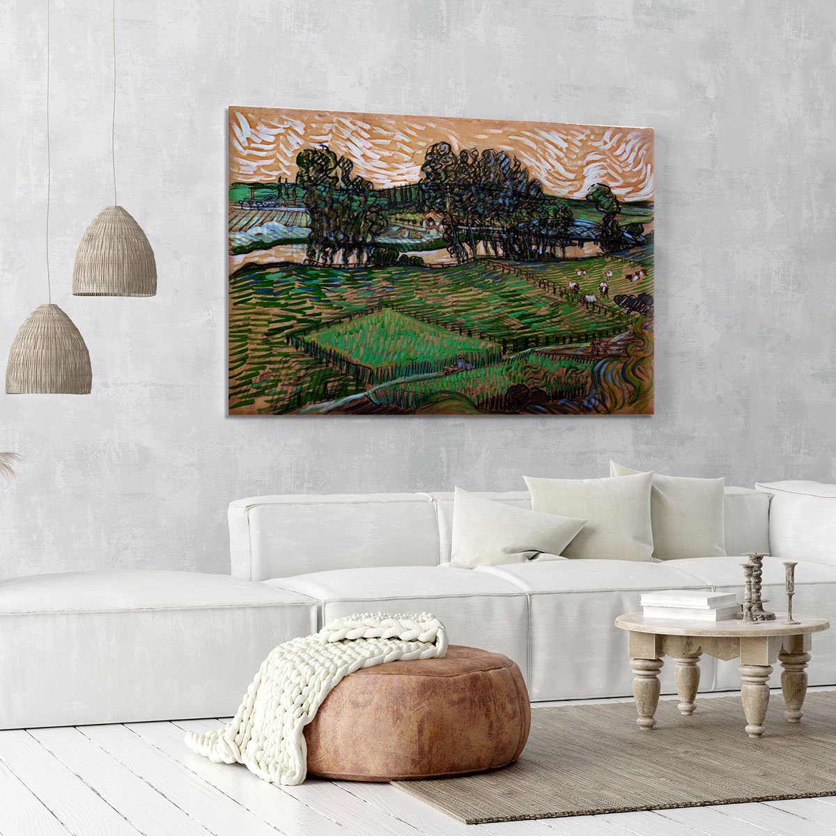 Landscape with Bridge across the Oise by Van Gogh Canvas Print or Poster