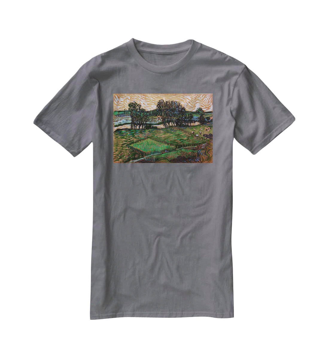 Landscape with Bridge across the Oise by Van Gogh T-Shirt - Canvas Art Rocks - 3