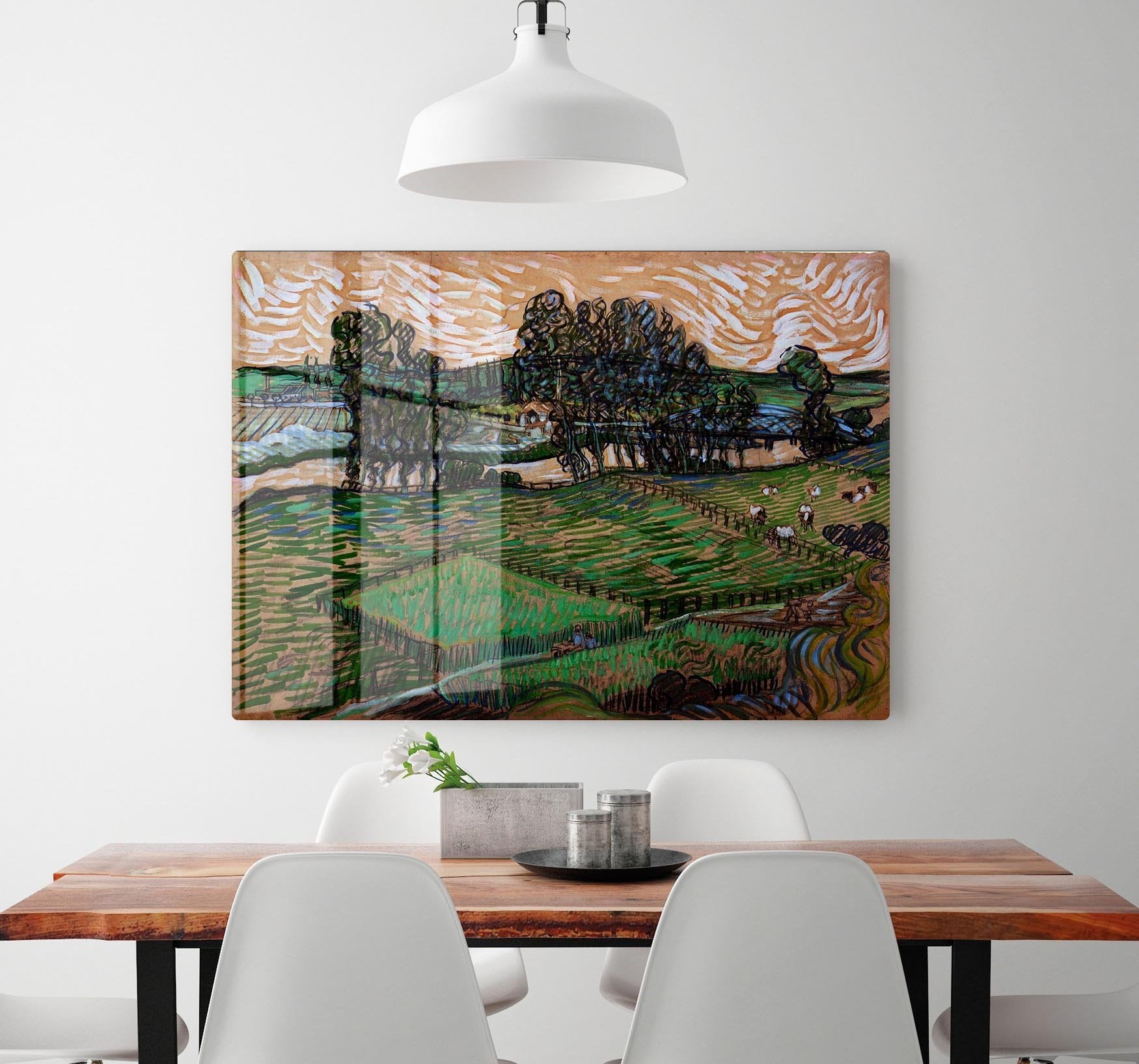 Landscape with Bridge across the Oise by Van Gogh HD Metal Print