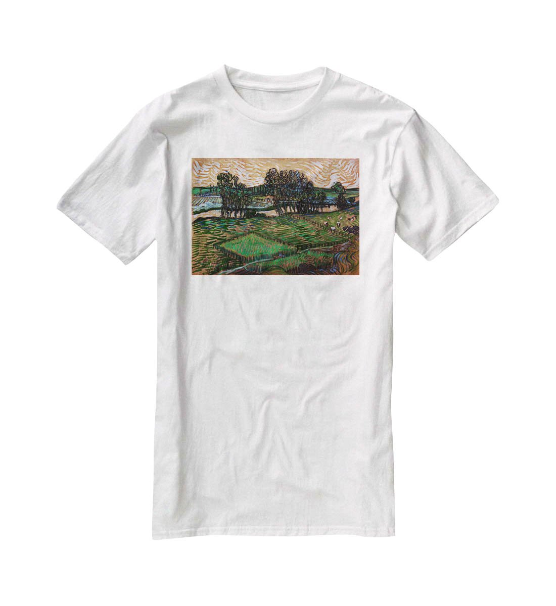 Landscape with Bridge across the Oise by Van Gogh T-Shirt - Canvas Art Rocks - 5