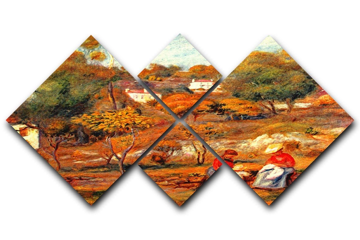 Landscape with Cagnes by Renoir 4 Square Multi Panel Canvas  - Canvas Art Rocks - 1