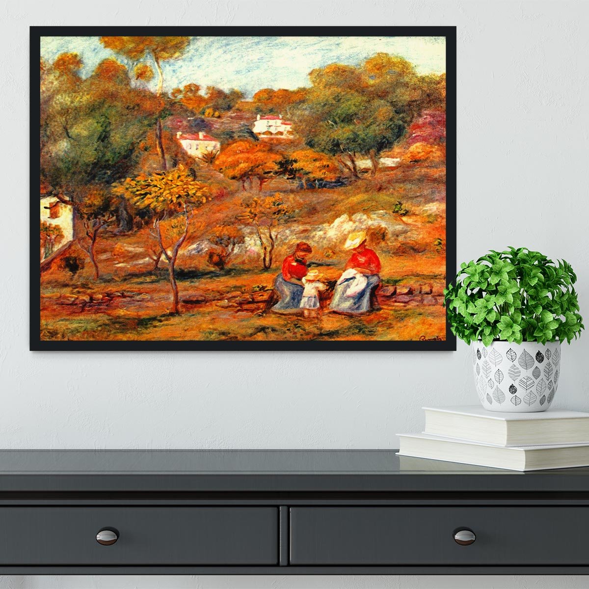 Landscape with Cagnes by Renoir Framed Print - Canvas Art Rocks - 2
