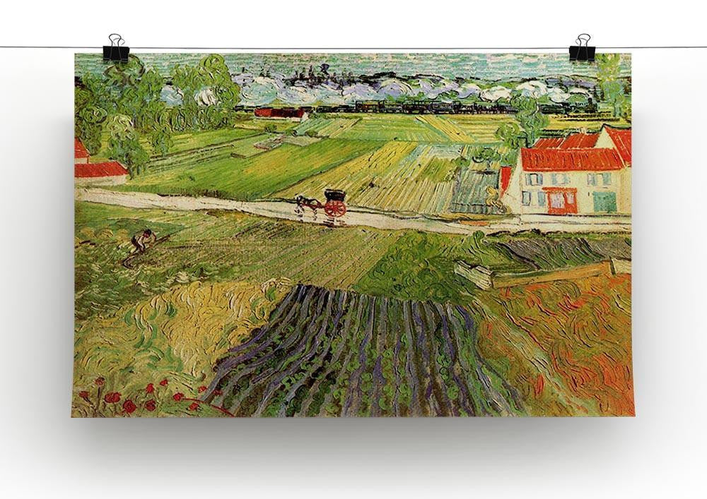 Landscape with Carriage and Train in the Background by Van Gogh Canvas Print & Poster - Canvas Art Rocks - 2