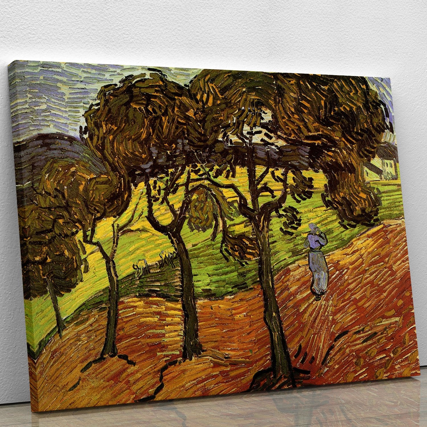 Landscape with Trees and Figures by Van Gogh Canvas Print or Poster