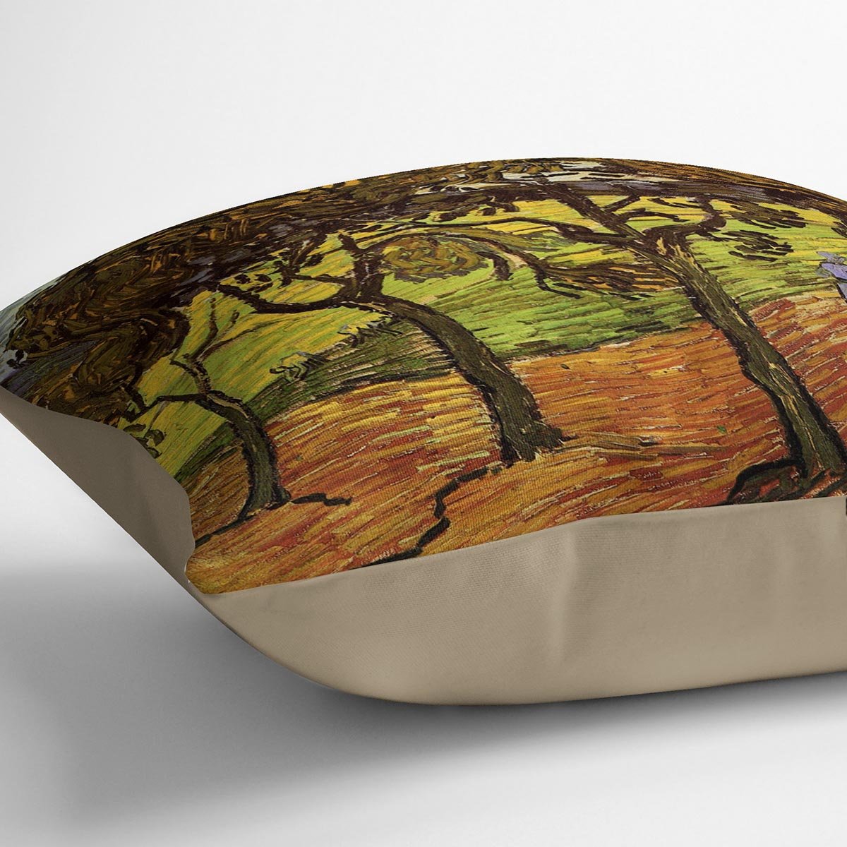 Landscape with Trees and Figures by Van Gogh Throw Pillow
