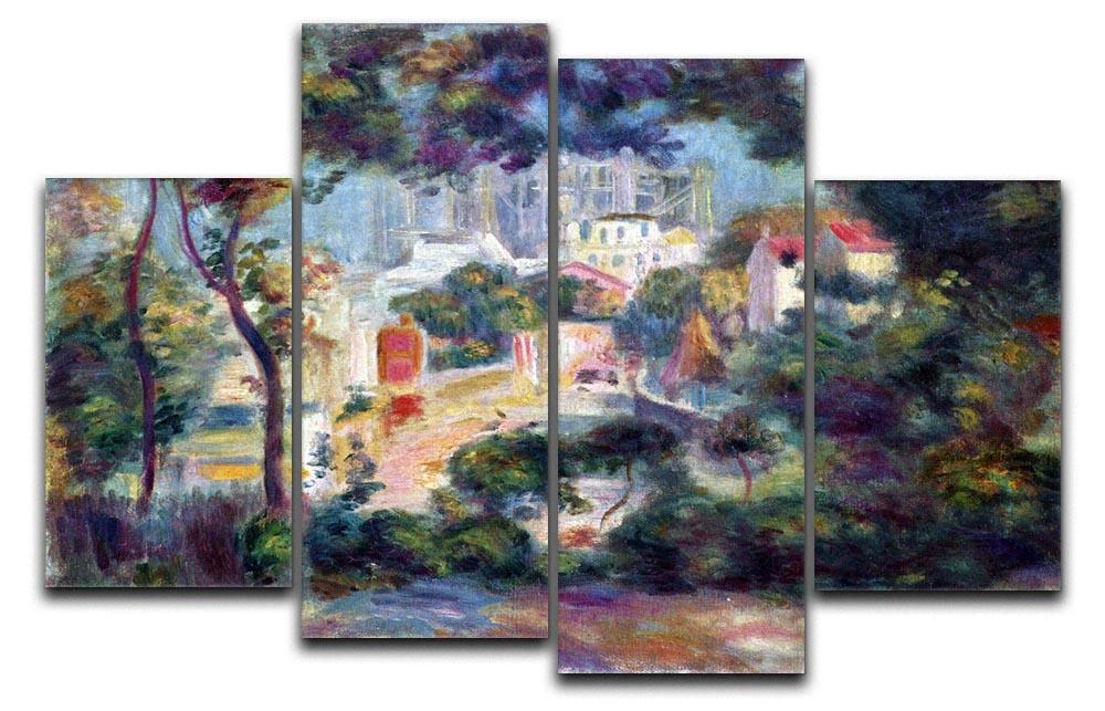 Landscape with a view of the Sacred Heart by Renoir 4 Split Panel Canvas  - Canvas Art Rocks - 1