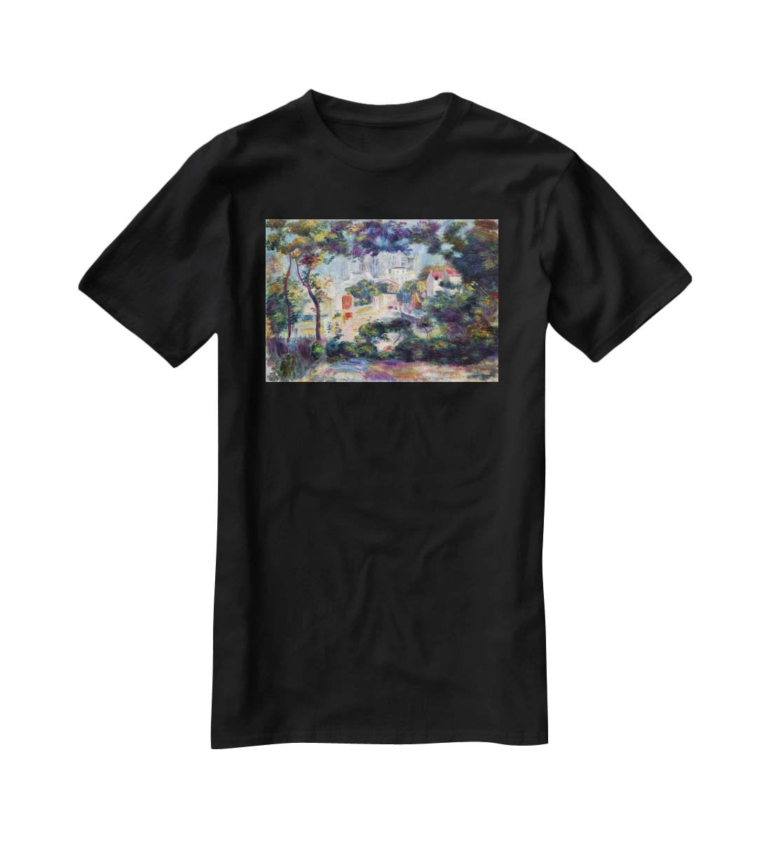 Landscape with a view of the Sacred Heart by Renoir T-Shirt - Canvas Art Rocks - 1