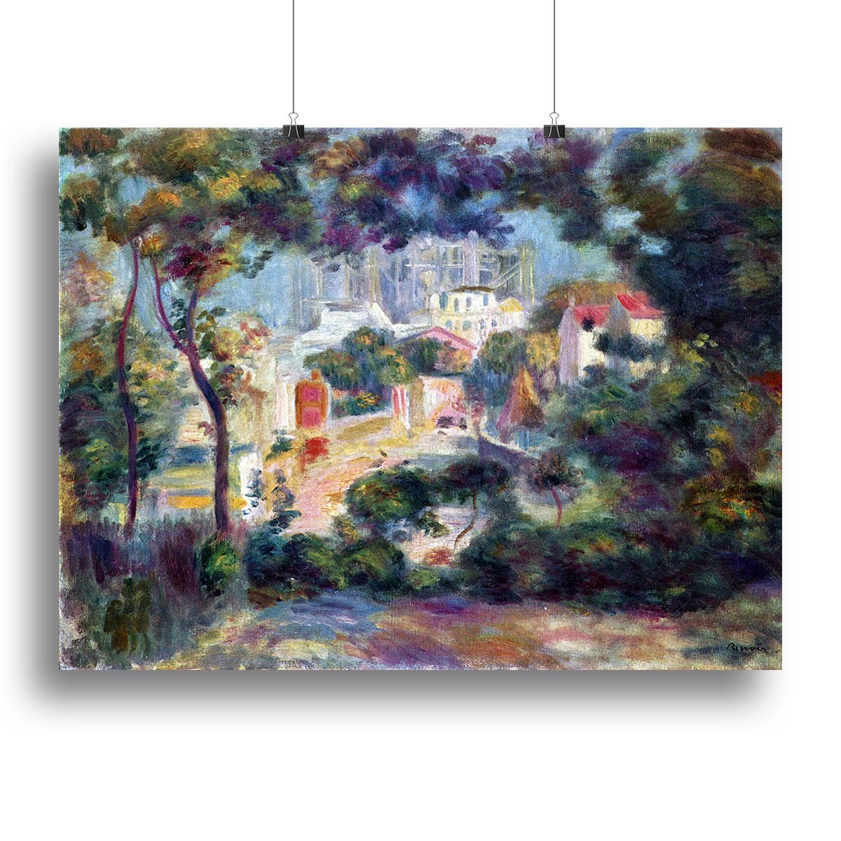 Landscape with a view of the Sacred Heart by Renoir Canvas Print or Poster