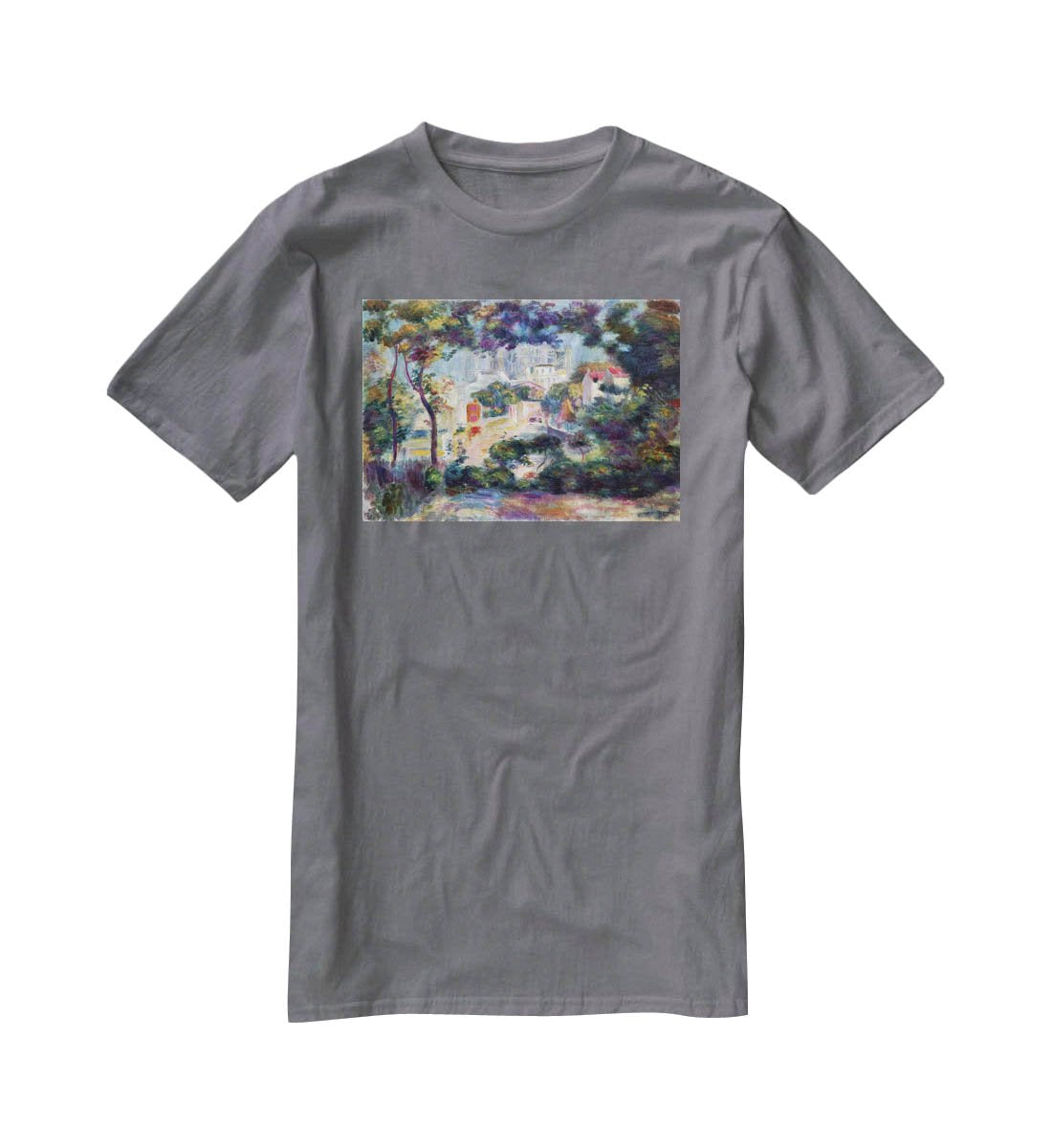 Landscape with a view of the Sacred Heart by Renoir T-Shirt - Canvas Art Rocks - 3