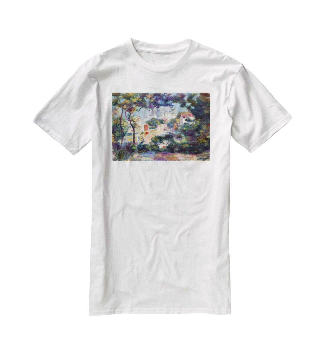 Landscape with a view of the Sacred Heart by Renoir T-Shirt - Canvas Art Rocks - 5
