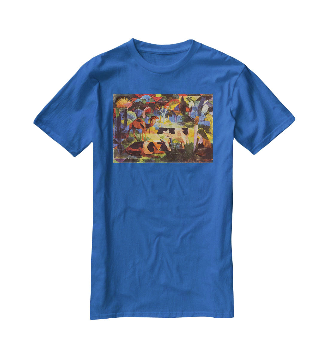 Landscape with cows and camels by Macke T-Shirt - Canvas Art Rocks - 2