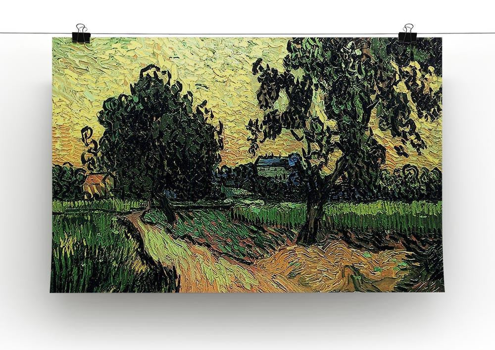 Landscape with the Chateau of Auvers at Sunset by Van Gogh Canvas Print & Poster - Canvas Art Rocks - 2