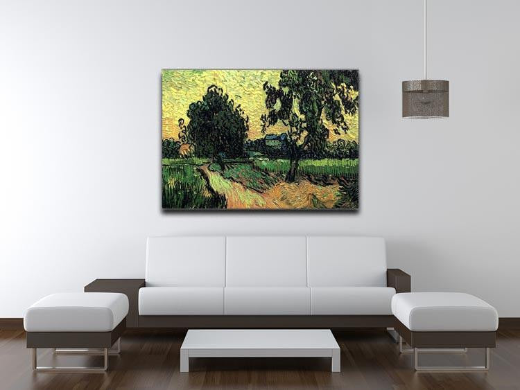 Landscape with the Chateau of Auvers at Sunset by Van Gogh Canvas Print & Poster - Canvas Art Rocks - 4