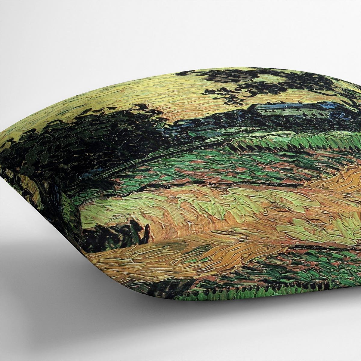 Landscape with the Chateau of Auvers at Sunset by Van Gogh Throw Pillow
