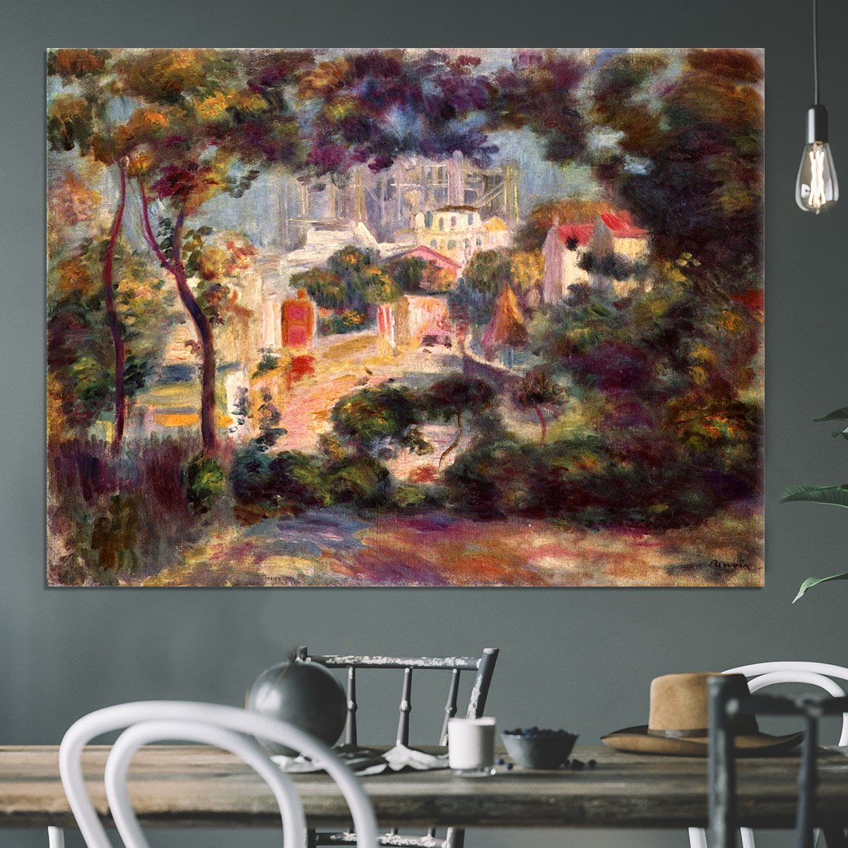 Landscape with the view of Sacre Coeur by Renoir Canvas Print or Poster