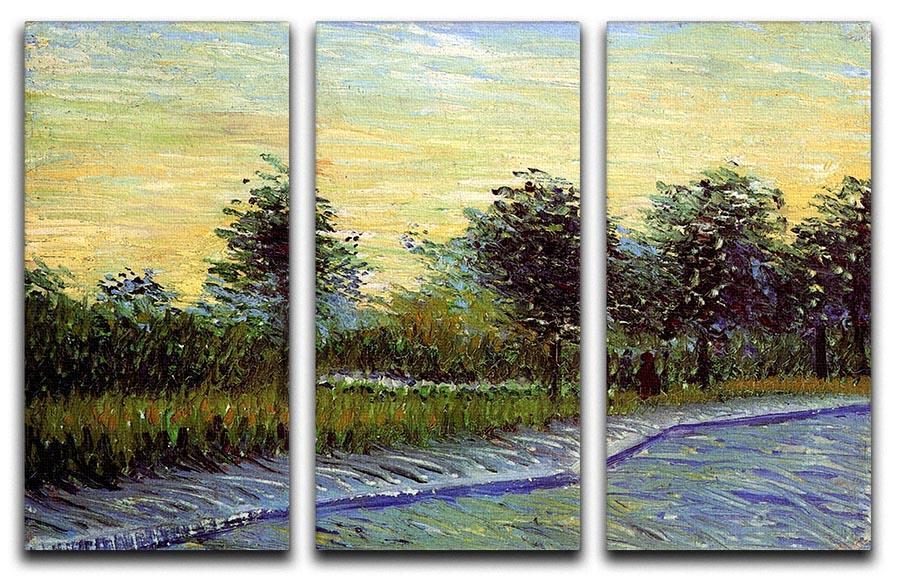 Lane in Voyer d Argenson Park at Asnieres by Van Gogh 3 Split Panel Canvas Print - Canvas Art Rocks - 4