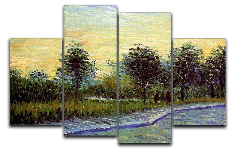 Lane in Voyer d Argenson Park at Asnieres by Van Gogh 4 Split Panel Canvas  - Canvas Art Rocks - 1