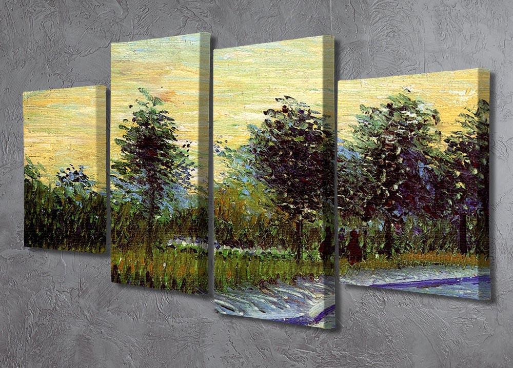 Lane in Voyer d Argenson Park at Asnieres by Van Gogh 4 Split Panel Canvas - Canvas Art Rocks - 2