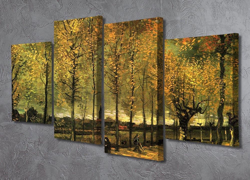 Lane with Poplars by Van Gogh 4 Split Panel Canvas - Canvas Art Rocks - 2