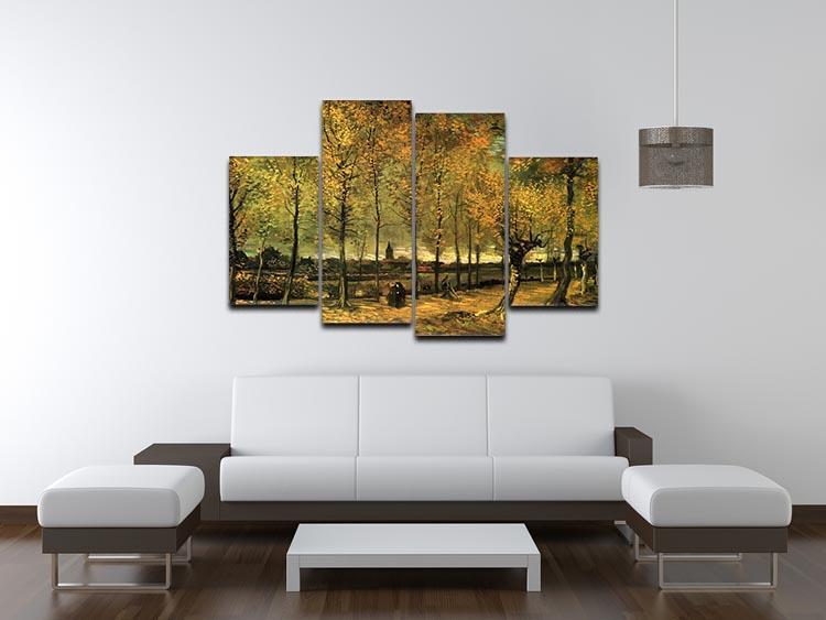 Lane with Poplars by Van Gogh 4 Split Panel Canvas - Canvas Art Rocks - 3