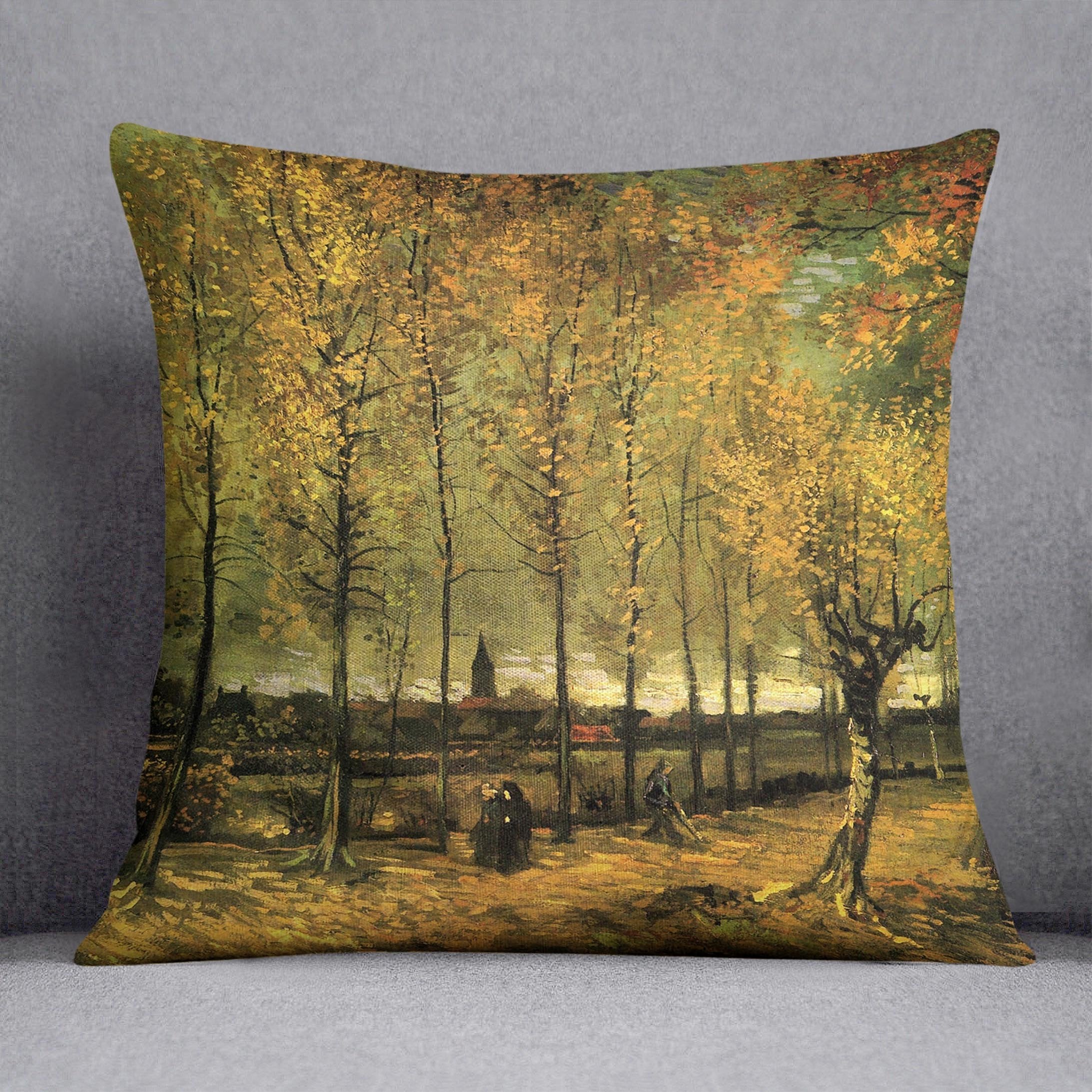 Lane with Poplars by Van Gogh Throw Pillow