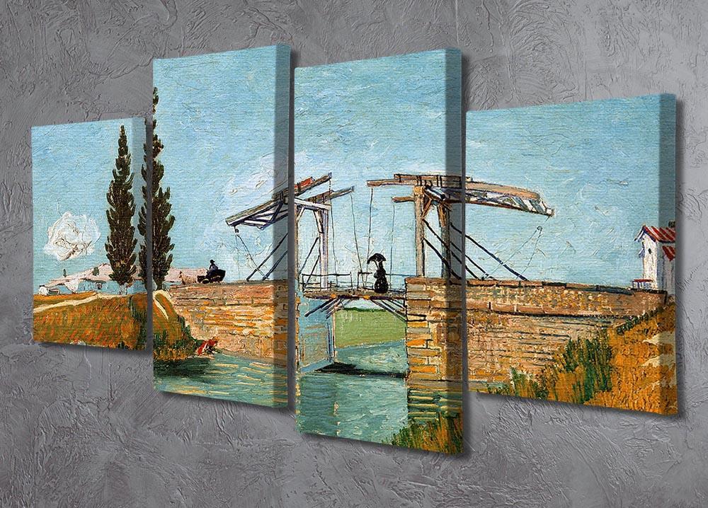 Langlois Bridge by Van Gogh 4 Split Panel Canvas - Canvas Art Rocks - 2