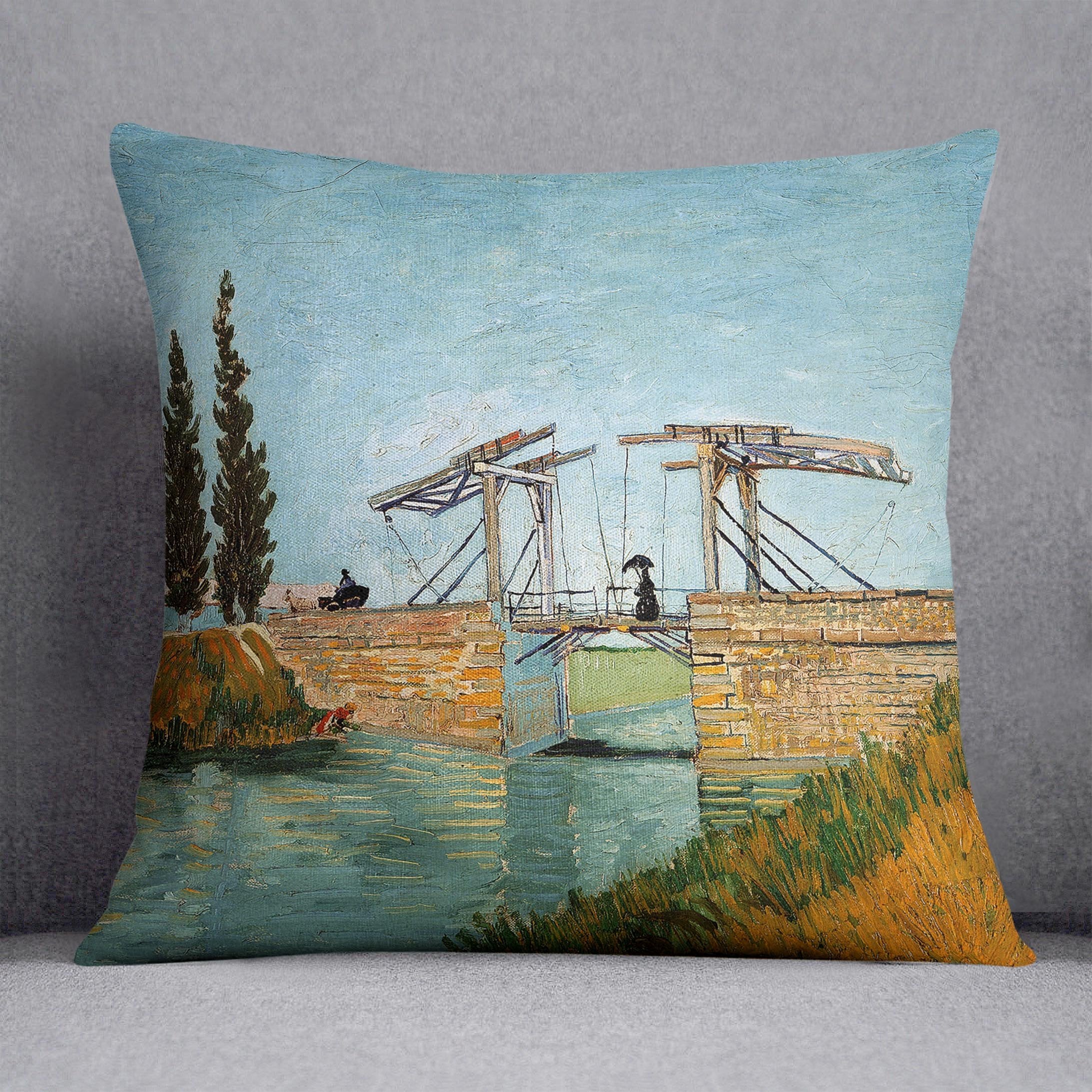 Langlois Bridge by Van Gogh Throw Pillow