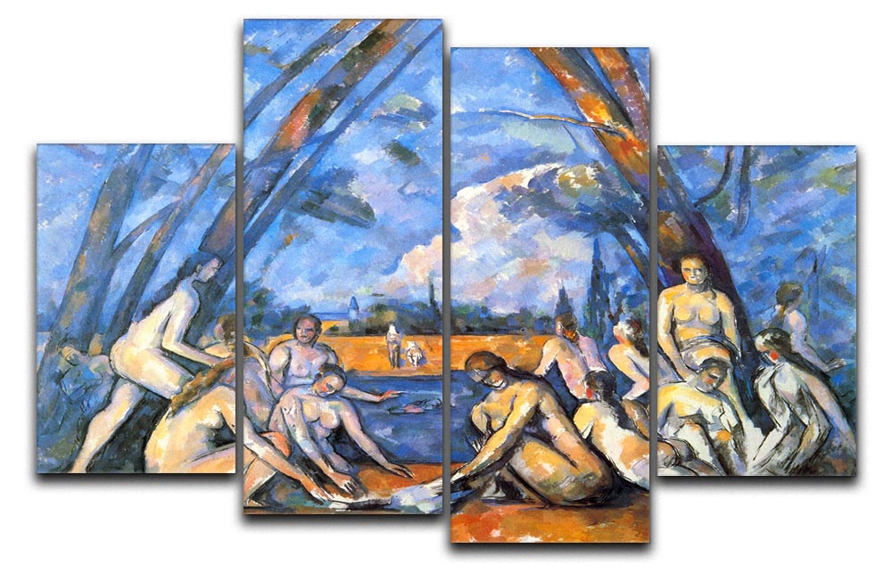 Large Bathers 2 by Cezanne 4 Split Panel Canvas - Canvas Art Rocks - 1
