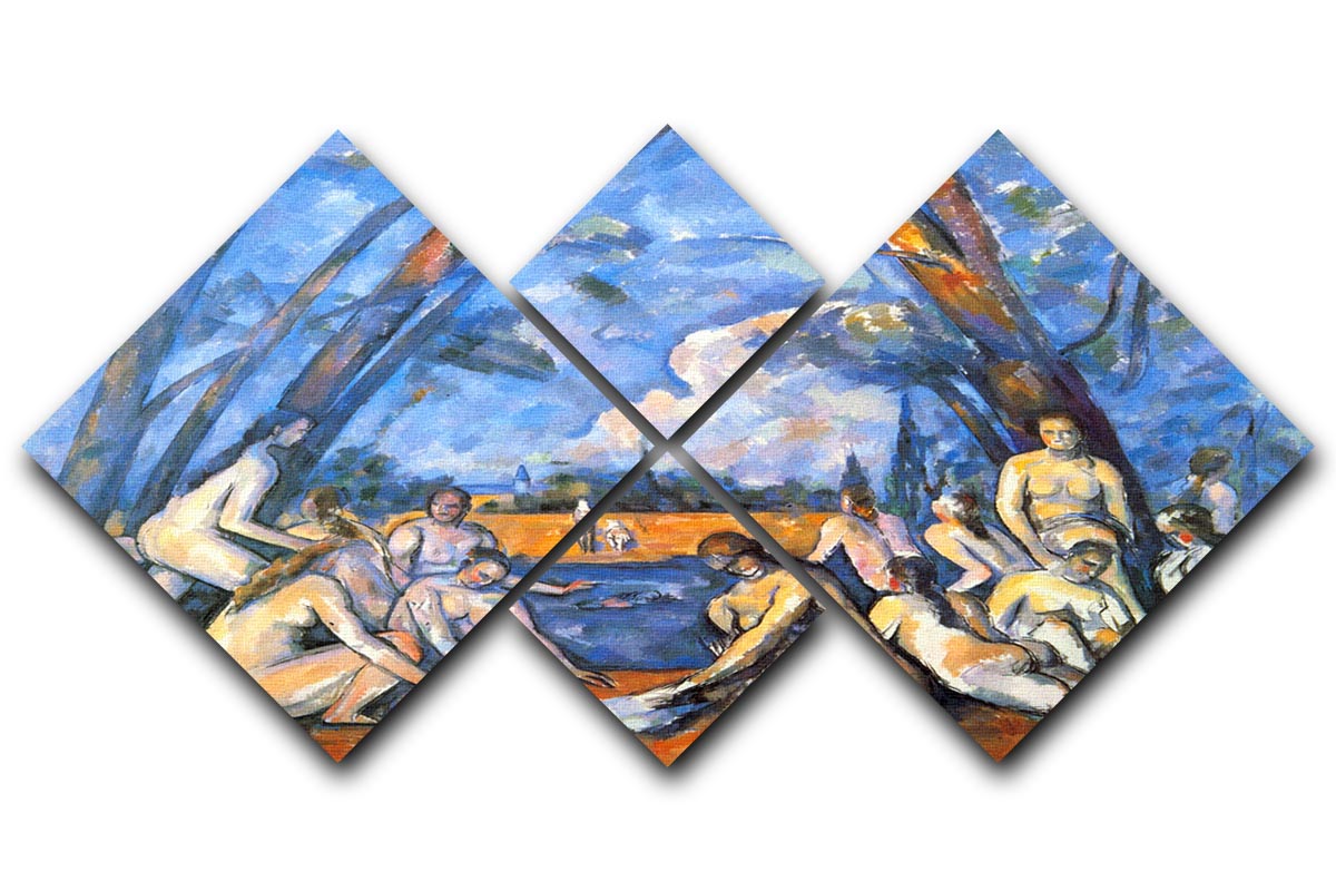 Large Bathers 2 by Cezanne 4 Square Multi Panel Canvas - Canvas Art Rocks - 1