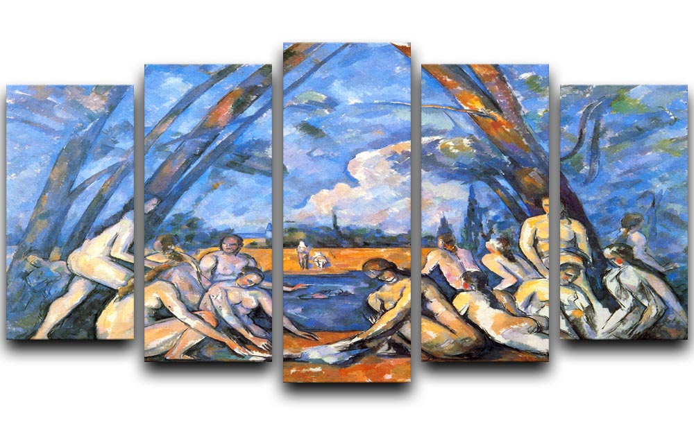 Large Bathers 2 by Cezanne 5 Split Panel Canvas - Canvas Art Rocks - 1