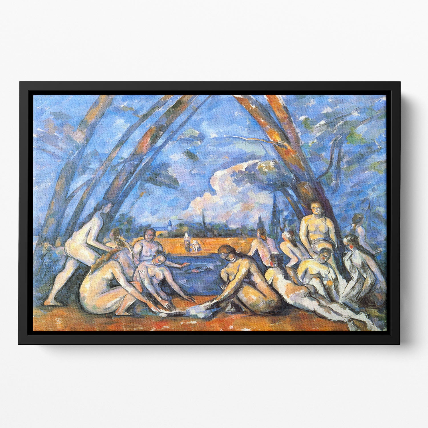Large Bathers 2 by Cezanne Floating Framed Canvas - Canvas Art Rocks - 2